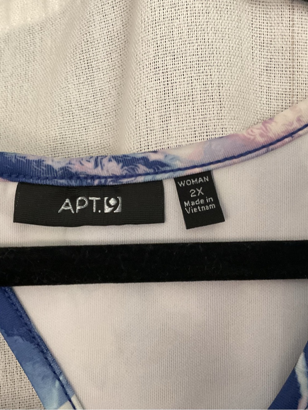 Apt. 9 Blue and White Floral Scoop Neck Dress - Picture 2 of 5